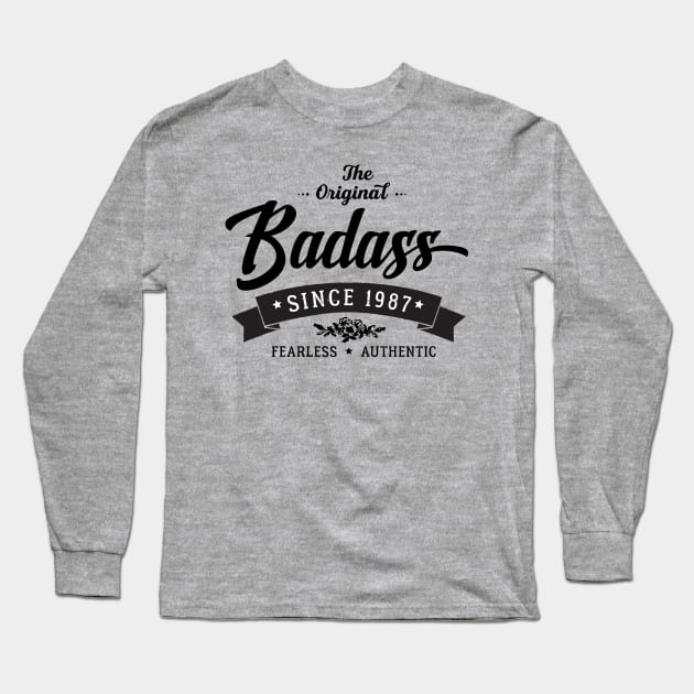 Badass since 1987 Long Sleeve T-Shirt by mamita